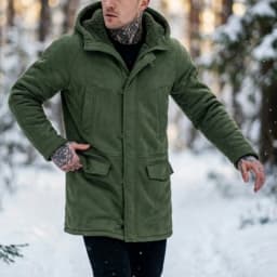 Men’s Hooded Fleece Jacket New Winter Arrival Faux-Fur Lined Coat Outdoor Windproof Jacket Hunting Hiking Windbreaker Jacket