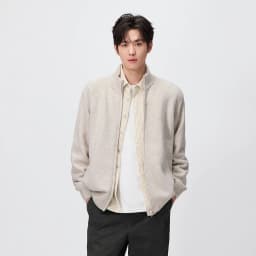 Semir Men Cardigan Knit Loose Mock Neck Raglan Sleeve 2026 Autumn Couple Style Sweater Outerwear Soft Daily Layer