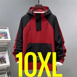 Extra Plus Size 13XL Men Hoodie Hooded Half Zip Up Winderbreaker Male Cargo Jacket Oversized Large Big 5xl 6xl 7xl 8xl 10XL Coat