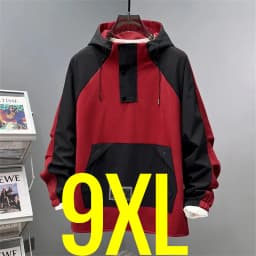Extra Plus Size 13XL Men Hoodie Hooded Half Zip Up Winderbreaker Male Cargo Jacket Oversized Large Big 5xl 6xl 7xl 8xl 10XL Coat