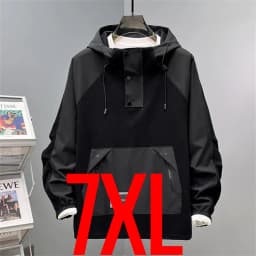 Extra Plus Size 13XL Men Hoodie Hooded Half Zip Up Winderbreaker Male Cargo Jacket Oversized Large Big 5xl 6xl 7xl 8xl 10XL Coat