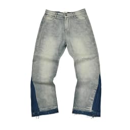 High Street Letter Embroidery Washed Blue Baggy Jeans for Men Straight Vintage Loose Casual Denim Pants Oversized Ropa Hombre
