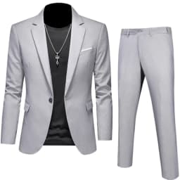 Plus Size 6XL 5XL Men's Suit Coat+2 Piece Pants/Business Fashion Office Dress/Slim Fit High Quality Groom Wedding Dress Suit Set