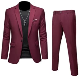 Plus Size 6XL 5XL Men's Suit Coat+2 Piece Pants/Business Fashion Office Dress/Slim Fit High Quality Groom Wedding Dress Suit Set