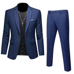 Plus Size 6XL 5XL Men's Suit Coat+2 Piece Pants/Business Fashion Office Dress/Slim Fit High Quality Groom Wedding Dress Suit Set