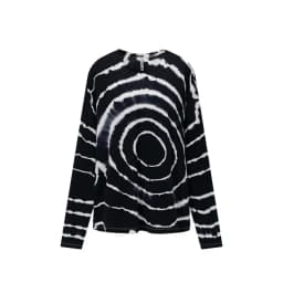 Men's Black & White Tie-Dye Merino Wool Long Sleeve T-Shirt – Soft & Stretchy Outdoor Base Hiking & Running