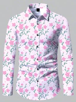 2024 Men's New Comfortable Retro Long Sleeve Shirts New Casual Design Shirt Fashion 3D Printed Flower Pattern Men's Clothing