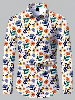 2024 Men's New Comfortable Retro Long Sleeve Shirts New Casual Design Shirt Fashion 3D Printed Flower Pattern Men's Clothing