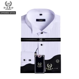 2026 DR DARO UOMO Mens Shirts White Tuxedo Shirt Party Wedding Shirt 883-White