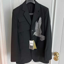 TOP-YAMAMOTO's original design of a black casual jacket made of dove wool suit