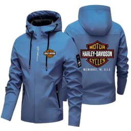 2026 Harley Davidson Man Autumn Hooded Jacket Motorcycle Windproof Coat Outdoors Mountaineering Zipper Jacket Casual Fashion Top