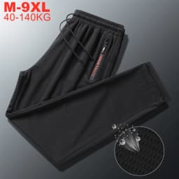 Plus Size 9xl 8xl 7xl Summer Breathable Sweatpants Men Cool Quick Dry Men's Ice Silk Pants High Quality Oversize Trousers Male