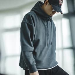 Maden Double-sided Polar Fleece Sweatshirt for Men Thickened Warm Hoodies Autumn and Winter Solid Color Straight-fit Outerwear