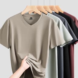 Plus-Size Ice Silk T-Shirts Men Large 9xl 8xl 7xl 6xl 5xl 2026 Summer Cool V-Neck Thin Undershirts For Big & Tall Guys