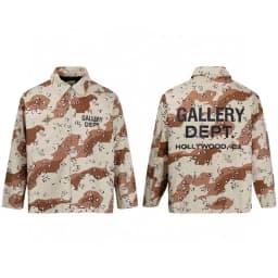 Gallery Dept New Word Print Desert Camouflage Khaki Zip Coach Jacket