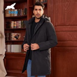 Icebear 2024 New Winter Men's Jacket Midi Big Hood Thermal Coat Fashion Men's Jacket MWD4292I