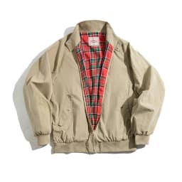 Maden Men's Vintage Khaki Jackets Retro Work Stand-collar Moto Jacket Casual Zippered Autumn and Winter Coat for Unisex Outwear