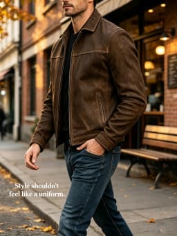 Men Retro Leather Jacket Zip‑Up Front Closure Long Sleeve Punk Outerwear High‑Quality Spring Autumn Men's Jackets & Light Coats