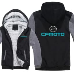 2025 MEW Cfmoto Hoodies Winter Thick Warm Fleece Zipper Men Coat Sportwear Cfmoto Sweatshirt Streetwear