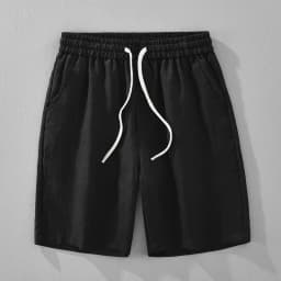 Summer New Casual Breathable Pure Linen Shorts for Men Clothing Straight Solid Color Summer Pants EC1362