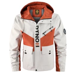 Oversized Color-Block Tactical Jacket - Waterproof, Brand Logo Multi-Pocket, Heavy-Duty for Outdoor Exploration & Daily Fashion