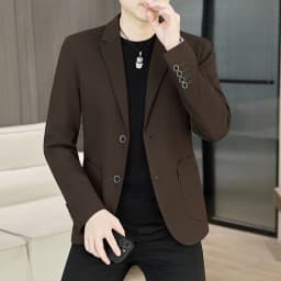 Men's Slim Fit Two-Button Casual Suit Spring Autumn Middle-aged Dad's Single West Coat Fashionable Casual Wear