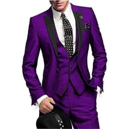 Men's Suit Slim Fit 3 Pieces Burgundy Tuxedo Gentle-Mens Wedding Suits Notch Lapel Groom Terno (Jacket+Pants+Vest)
