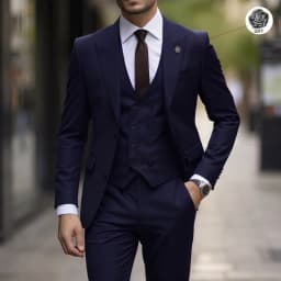 Men's Slim-Fit Three-Piece Suit for Business Professionals, Wedding Groomsman and Groom, and Men Attending Formal Dinners or Balls