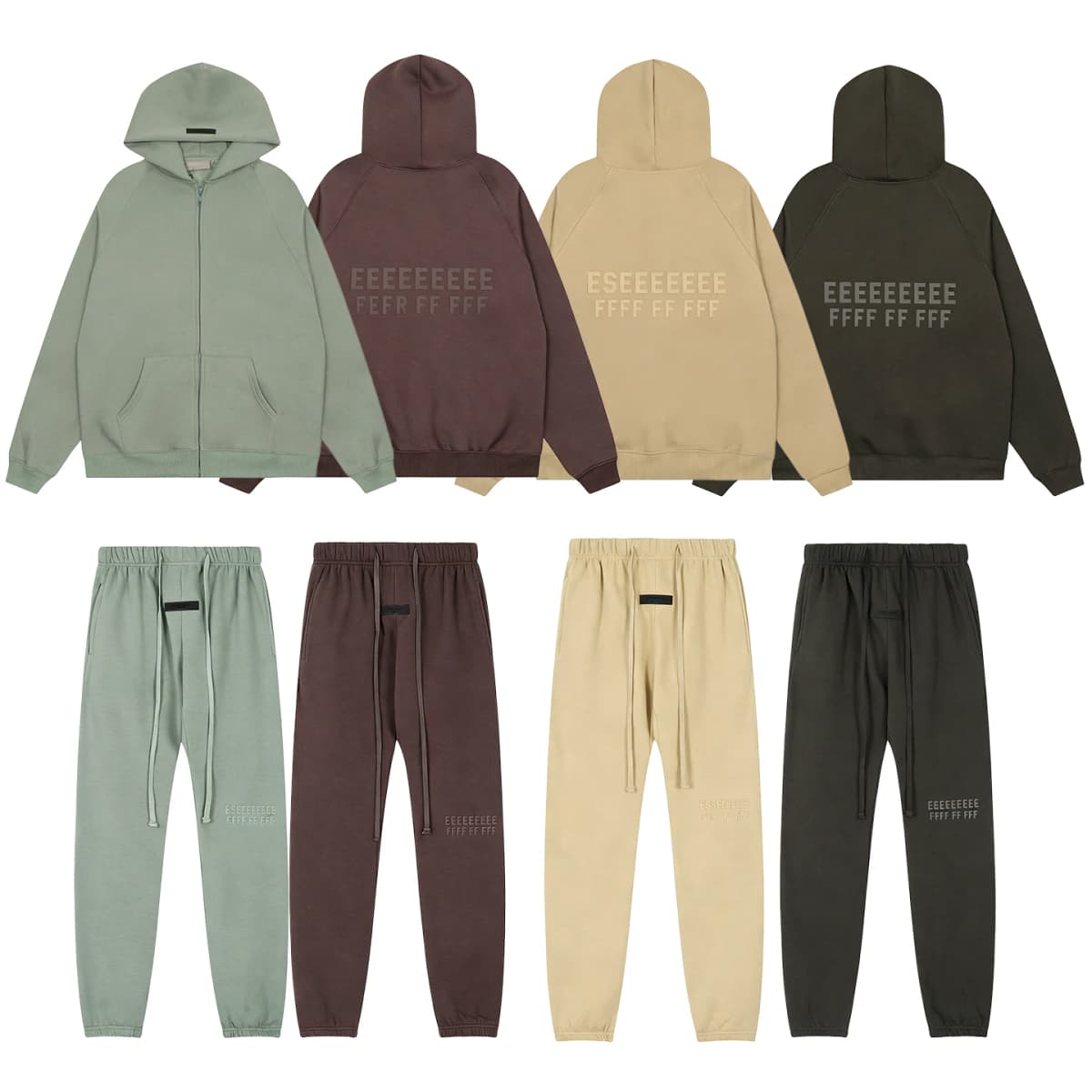 Men's super David coat, luxury hooded cardigan, 3D silicone letter hoodie, high street couple coat and pants set