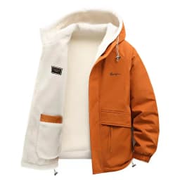 Men Winter Thick Warm Hooded Parka Coat Inside Male Solid Color Stand Collar Cotton Jacket Men's Cotton Coat Size 4XL