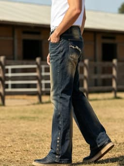 【HME】Men's Jeans | Vintage Yellow Mud Faded Wash Denim Pants Use Premium Thick Denim with Gradient Whisker Craft, Pre-Washed Fabric Avoids Shrinkage and Fading, Natural Color Layering Delivers Authentic Retro Texture for Long-Term Daily Wear