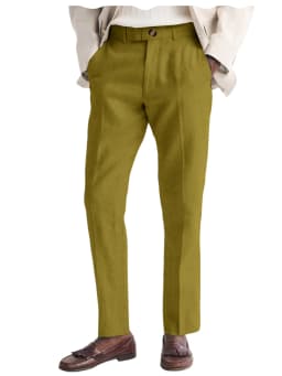 Men's Linen Straight Fit Pants Wrinkle-Resistant Lightweight Breathable Flat-Front Casual Trousers Expandable-Waist For Summer