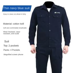 Summer Thin Outdoor Work Suit Set Long Sleeved Anti Scald Pure Cotton Thread Sweat Absorbing Breathable Camouflage Suit