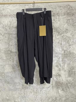 TOP-YAMAMOTO original design wide-leg pants, spring pants, skirts, false two-piece men's pants, black elastic waist culottes