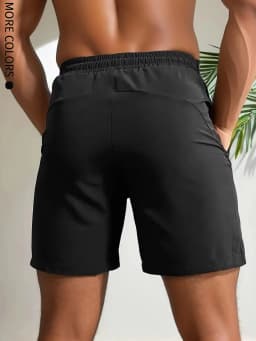 Men's Shorts Five-Pack, Sports, Fitness, Swimming, with Zipper Pockets, Quick-Drying, Casual, Breathable, Drawstring Shorts, Suitable for Summer Outdoor Activities, Fitness Training, Home Leisure, Beach Vacations