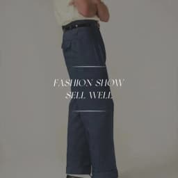 Active Dye Pure Cotton Men's Hollywood Waist Casual Pants Denim Blue Loose Straight Retro Long Pants American Style