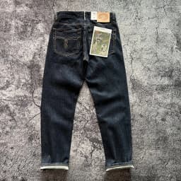 High Quality American Retro Slim Straight Denim Jeans Washed Desizing Brushed 100% Cotton Red Selvedge Denim Pants for Men