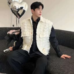 LUZHEN Tassels Burr Design Waistcoat Trendy Korean Men Vest Jacket Fashion Sleeveless 2025 Street Korean Clothes Original LZ5340