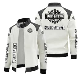 Harley Davidson Men Autumn Winter Fleece-lined Leather Jacket Motorcycle Waterproof Coat Outdoors Fashion Keep Warm Thick Tops