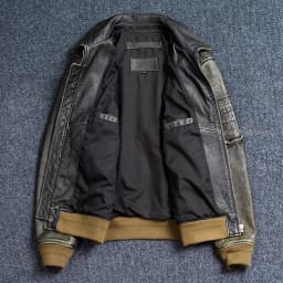 Bomber 45P Genuine Leather Jacket.Vintage Plus Size Real Cowhide Coat.Mens Classic Oversize Leather Cloth