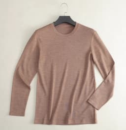 Men's 100% Merino Wool Base Layer Shirt 240G Thermal Top Warm Wicking Breathable Anti-Odor Underwear Warm Clothing Base Layer