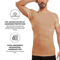 WESPROJECT Micro Modal Sports Anti Sweat Proof T Shirt Slim Fit Crew Neck Black T-Shirt