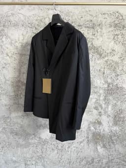 TOP-YAMAMOTO Japanese original classic laid-back style asymmetrical casual wool jacket suit for men, dark and stylish