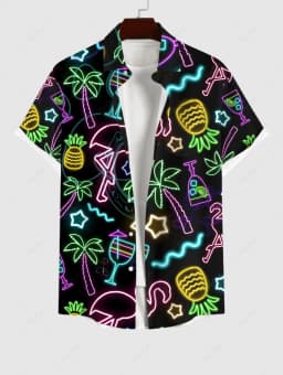 Summer Plus Size Men's Shirts 3D Print Hawaiian Shirts Button Up Beach Vacation Shirts Short Sleeve Shirt Casual Shirts For Men