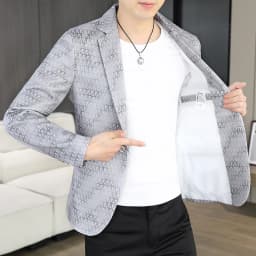 Blazer Autumn and Winter Men Fashion Outdoor Wedding Slimming Business Versatile Printed Casual Korean-style Formal Wear Blazer