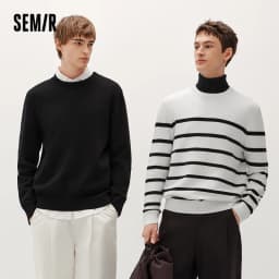 Semir Men Sweater Thermal Warmth Antistatic Fabric Knit Texture Layering Essential Soft Touch 2026 Winter Everyday Style