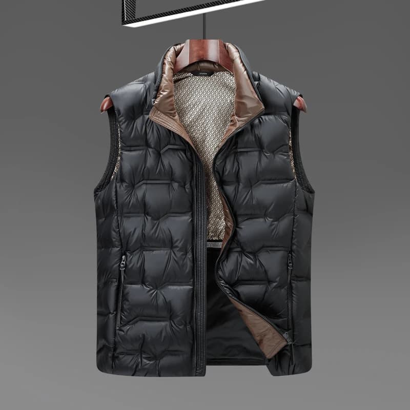 2026 Winter New Down Vest Coat Waterproof Fabric 90% Duck Down Content Thickened Warm Fashion Casual Down Shoulder