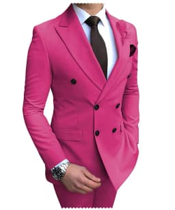 2026 New Beige Men's Suit 2 Pieces Double Breasted Notch Lapel Flat Slim Fit Casual Tuxedos For Wedding(Blazer+Pants)