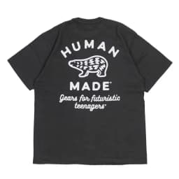 Human Made Polar Bear Print Back Graphic Tee with Heart Pocket for Lovers
