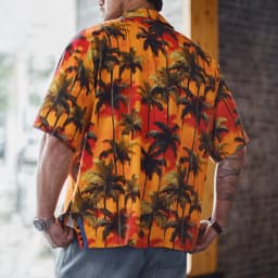 MADEN American Vintage Hawaiian Shirt Men Short Sleeve Cuban Camp Collar Tropical Floral Print Lightweight Beach Loose Vacation